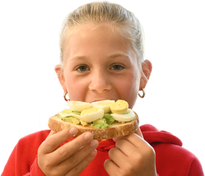 Girl eating sandwich